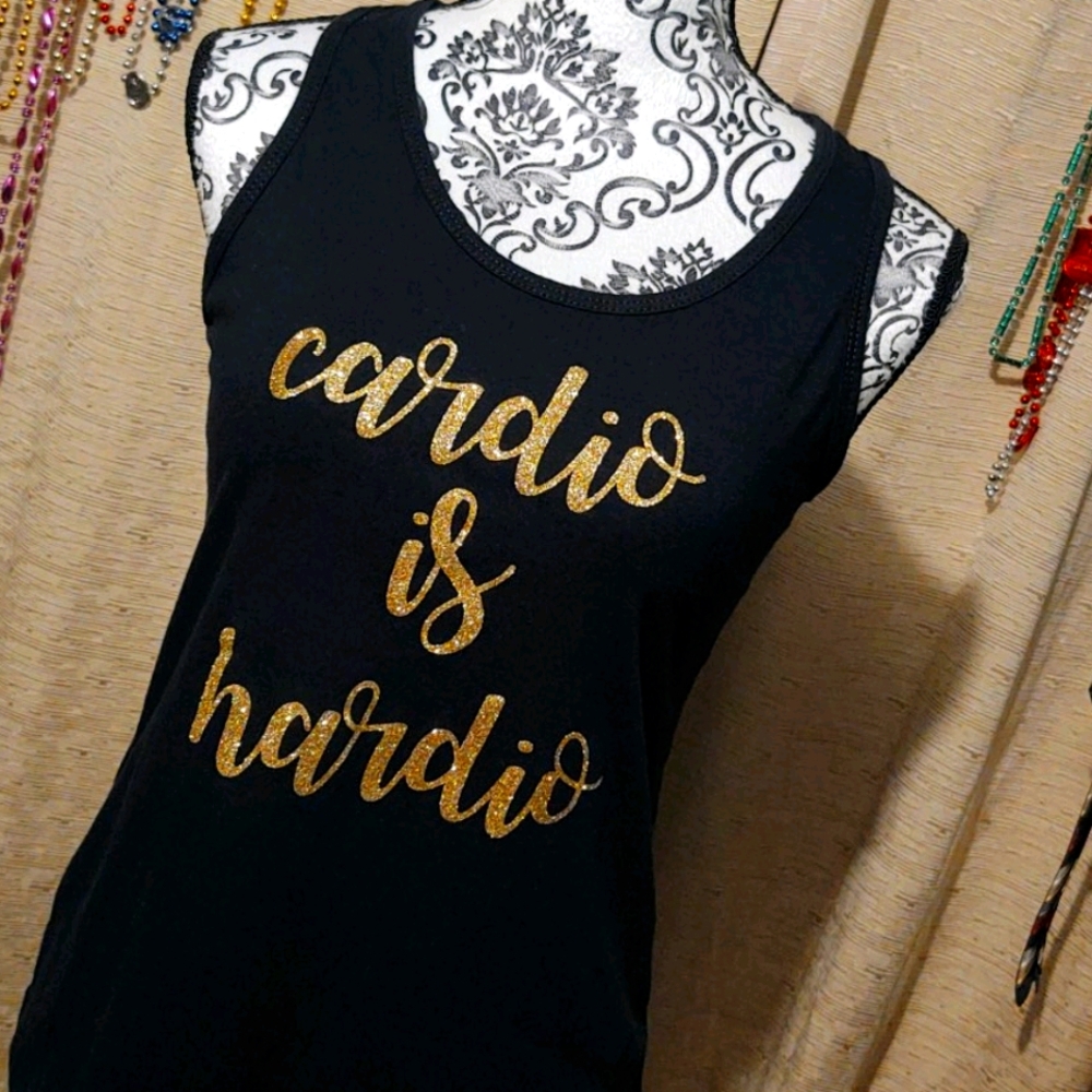 "Cardio is Hardio" Statement Tank Top Med